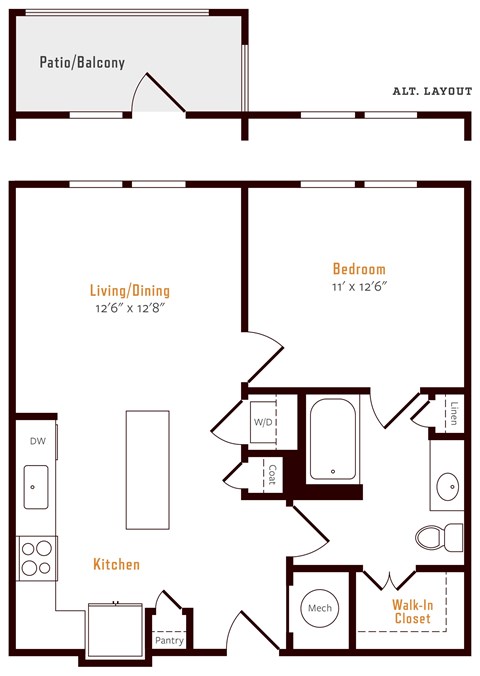 Alexan Pena Station Apartments in Denver, Colorado A1 Floor Plan